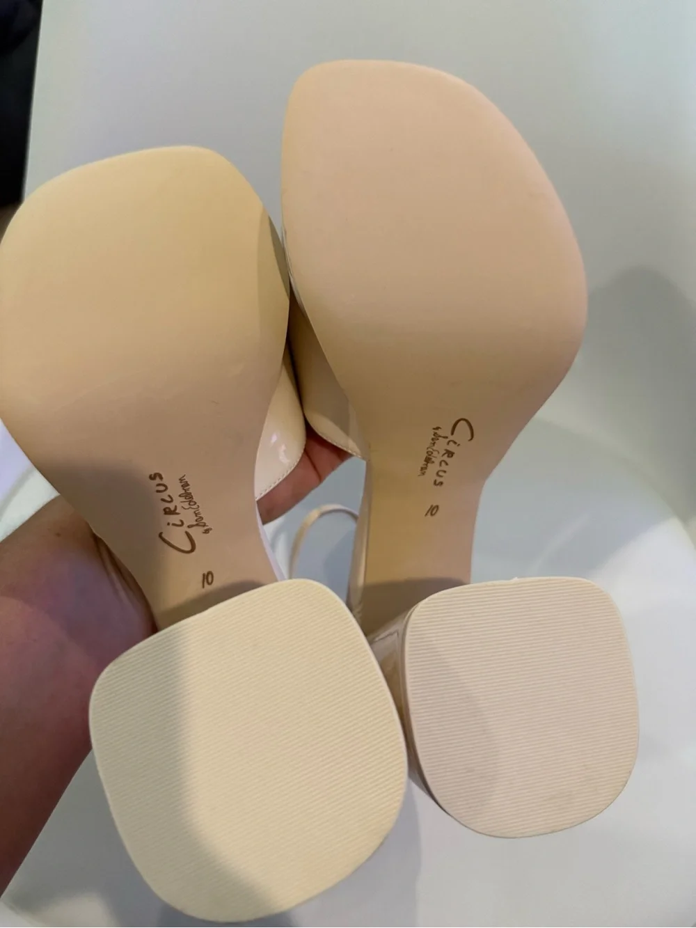 🎃 Platform Ankle-Strap Pumps in Nude Patent NWT